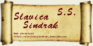Slavica Šindrak vizit kartica